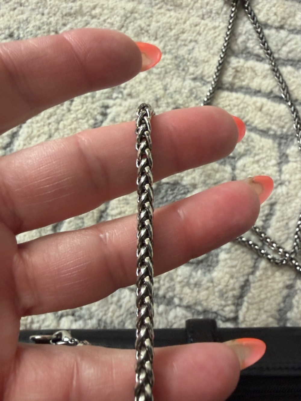 Brighton Black Leather Chain Clutch with Decorative Silver Accent - Picture 11 of 16